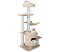 Costway 151 Cm Modern Cat Tree Kitty Climbing Tower W/ Cozy Hammock