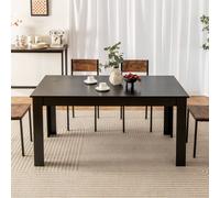 Costway 160 CM Rectangular Dining Table Modern 8 people Kitchen Table in Black COSTWAY Black