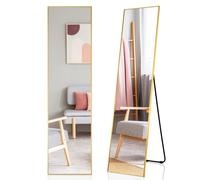 Costway 160 x 40cm Wall-mounted Full Length Mirror Bedroom Floor Dressing Mirror in Gold | Size: 160 x 40 cm COSTWAY Gold 160 x 40 cm