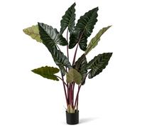 COSTWAY 160cm Tall Artificial Tree, Fake Pre-potted Rainbow Taro Tree with 11 Faux Leaves and Bendable Stems, Indoor Modern Decorative Plant for Home Office Decoration (1)