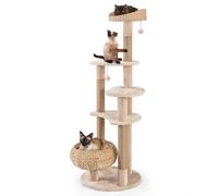 Costway 164 Cm Cat Tree Multi-Level Cat Tower With Jute Scratching Posts