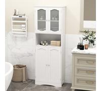 Costway 164 Cm Tall Bathroom Cabinet Freestanding Floor Cabinet-White