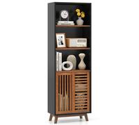 Costway 178 Cm Bookshelf 5-Tier Bookcase W/ Reversible Adjustable Shelf-Black