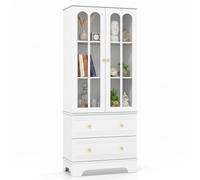 Costway 179.5 Cm Tall Pantry Cabinet, 3-Tier Display Storage Cabinet With 2 Drawers