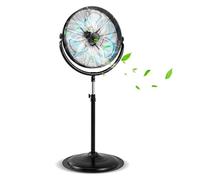 COSTWAY 18”/20" High Velocity Pedestal Fan, Height & 360° Tilt Adjustable Standing Floor Fan with 3 Speeds & Aluminum Blades, Electric Cooling Fan for Home Commercial Garage (20”)