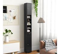 Costway 180 Cm Bathroom Tall Slim Cabinet Freestanding Storage Cabinet W/ Drawer-Black