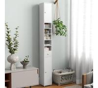 Costway 180 Cm Bathroom Tall Slim Cabinet Freestanding Storage Cabinet W/ Drawer-White