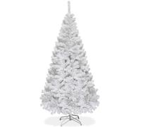 Costway 180 cm White PVC Christmas Tree Indoor Outdoor 3 Sections Xmas Tree COSTWAY White