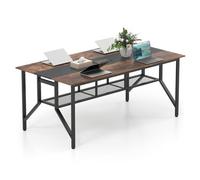 Costway 180 Cm Wooden Conference Table Industrial Meeting Table For 6-8 People