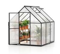 Costway 180 X 180Cm Polycarbonate Greenhouse Large Walk-In Aluminum Sunroom With Lockable Door
