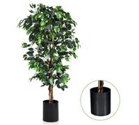 Costway 180cm Ficus Tree Artificial Plant Decorative Plant Artificial Tree Houseplant in Green COSTWAY Green
