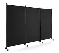 Costway 180Cm Freestanding Room Divider 3 Panel Rolling Privacy Screens For Indoor