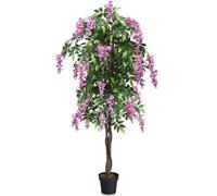 Costway 180Cm Realistic Artificial Wistera Flower Tree Fake Greenery Plants Potted Plant
