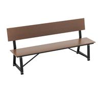 Costway 183cm Outdoor Garden Bench 4-Person Patio Long Chair w/ HDPE Backrest in Brown COSTWAY Brown