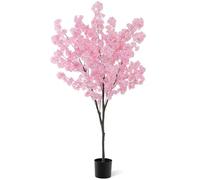 COSTWAY 190cm/6.2ft Tall Artificial Cherry Blossom Tree, Realistic Fake Blooming Flower Tree with 1170 Pink Flowers and Nursery Pot, Decorative Faux Floral Potted Plant for Office Home Wedding (1)