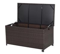 Costway 190L Deck Storage Box Patio Rattan Storage Container-Mix Brown