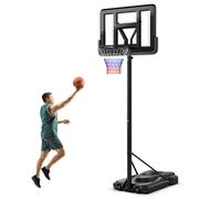 Costway 2.3-3M Height Adjustable Basketball Goal System Basketball Hoop Stand W/ Wheels in Black COSTWAY Black