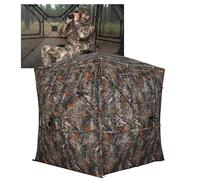 COSTWAY 2/3/4 Person Pop Up Hunting Blind, 270°/360°See Through Camouflage Ground Tent with Carrying Bag, Hunting Blind Gear for Shooting Bird Watching (270°/360° See Through, 146 x 146 x 168 cm)