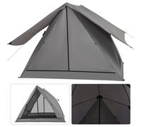 Costway 2-3 People Instant Pop-up Camping Tent 360 One-Way See-Through Shelter Tent in Grey COSTWAY Grey