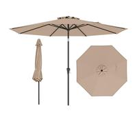 COSTWAY 2.5M/2.7M/3M/3.5M Garden Parasol, Waterproof Patio Umbrella with Crank Handle, 8 Sturdy Ribs and Vented Top, Outdoor Canopy Sun Protection Market Table Umbrella (3m, Coffee)
