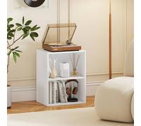Costway 2-Cube Bookcase Modern Open Bookshelf w/ 5-Position Adjustable Shelf in White COSTWAY White
