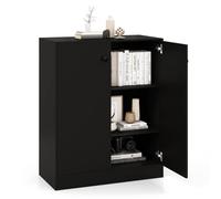 Costway 2-Door Storage Cabinet Buffet Cabinet w/ 3 Shelves Sideboard Kitchen Hallway in Black COSTWAY Black