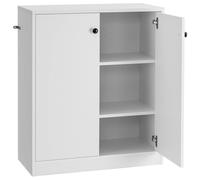 Costway 2-Door Storage Cabinet Buffet Cabinet w/ 3 Shelves Sideboard Kitchen Hallway in White COSTWAY White