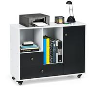 Costway 2-Drawer File Cabinet W/ Doors & 4 Wheels