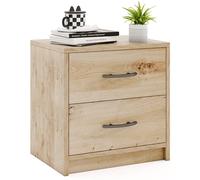 Costway 2-Drawer Nightstand Modern Bedside Table Accent Sofa Side Table-Oak in Light Oak COSTWAY Light Oak