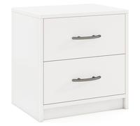 Costway 2-Drawer Nightstand Modern Bedside Table Accent Sofa Side Table-Oak in White COSTWAY White
