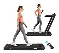 COSTWAY 2 in 1 Folding Treadmill, 2.25HP Under Desk Motorized Treadmill with Remote Control, Bluetooth Speaker and LED Display, Installation-Free Jogging Walking Machine Speed up to 12km/h