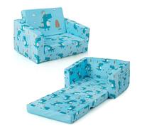 Costway 2-In-1 Kids Convertible Couch Children Fold Out Sofa Bed Lounger Soft Velvet