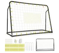 Costway 2-In-1 Kids Football Rebounder & Goal Angle-Adjustable Football Training Net