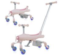 Costway 2-In-1 Kids Ride-On Push Car Plane-Themed Foot-To-Floor Sliding Toy-Pink