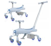 Costway 2-in-1 Ride-on Push Car Plane-Themed Foot-to-Floor Sliding Toy in Navy COSTWAY Navy