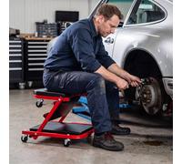 Costway 2-in-1 Rolling Folding Z Creeper Seat 40 Inch Roller Garage Chair in Red COSTWAY Red