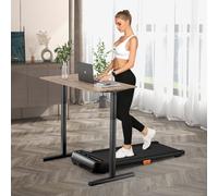 Costway 2-in-1 Walking Pad Treadmill Under Desk Jogging Machine Watch-Like Remote Control in Black COSTWAY Black