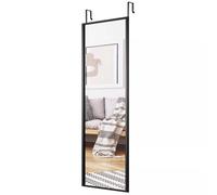 Costway 2 IN1 Full Length Mirror Over the Door Dressing Mirror Wall Mounted Makeup in Black COSTWAY Black