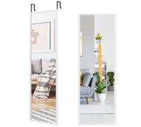Costway 2 IN1 Full Length Mirror Over the Door Dressing Mirror Wall Mounted Makeup in White COSTWAY White