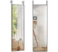 Costway 2 IN1 Full Length Mirror Over the Door Dressing Mirror Wall Mounted Mirror in Black COSTWAY Black