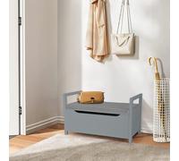 Costway 2 IN1 Wooden Shoe changing Bench Shoe Storage Cabinet Organizer Padded Seat in Grey COSTWAY Grey