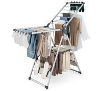 Costway 2-Layer Foldable Clothes Drying Rack Adjustable Clothes Hanger W/shoe Holder
