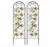 Costway 2 Pack Garden Trellis 180 Cm X 50 Cm Metal Fence Trellis Plant Support-Black
