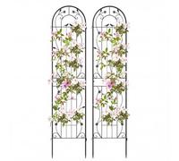 Costway 2 Pack Garden Trellis 220 Cm X 50 Cm Metal Fence Trellis Plant Support-Black