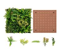 Costway 2 Pack Square Artificial Foliage Wall 50 x 50 cm 3D Hanging Greenery Hedge in Green COSTWAY Green 50 x 50 cm