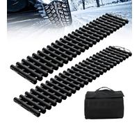 COSTWAY 2 Pack Tire Traction Mats, Folding Non-Slip TPR Recovery Track for Sand/Mud/Snow Off-road, Tire Ladder Pad Emergency Devices for Cars, Trucks, Van (100 x 21 x 3cm)
