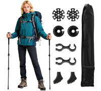 Costway 2 Packs Aluminum Trekking Poles Retractable Hiking Poles Walking Stick in Black COSTWAY Black