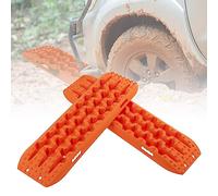 COSTWAY 2 PCS Traction Boards, 10t Recovery Tracks Tire Traction Mat for Sand/Mud/Snow Off-road, Traction Tire ladder Pad for Car AUV Emergency (No Jack Lift Base, Orange, 107 x 31 x 7.5cm)