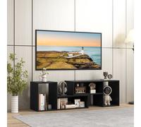 Costway 2-Piece Console Tv Stand Free-Combination Tv Media Table W/ Storage Shelf