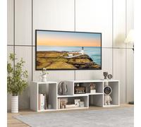 Costway 2 Piece Console TV Stand Free Combination TV Media Table with Storage Shelf in White COSTWAY White